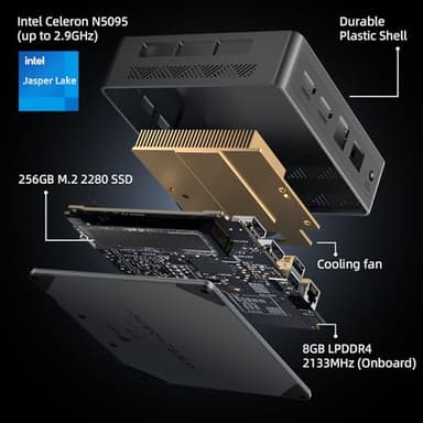 Bmax B3Pro Mini PC 256GB SSD 8GB RAM, Intel 11th Gen N5095 Processor (up to 2.9GHz) 4C/4T Micro Desktop Computer with Dual HDMI 4K, WiFi 5, Bluetooth 5.0 - Image 6