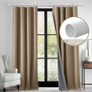 White Curtain Rods for Windows 48 to 84 Inches, 1 Inch Decorative Curtain Rod Set, Adjustable Length Heavy Duty Metal Window Curtain Rod with Brackets - Image 4