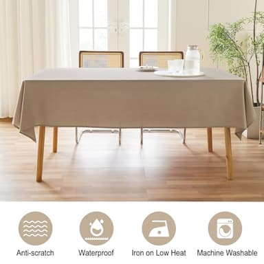 AUSSPVOCT 2 Pcs Textured Linen Table Cloth for Rectangle Table - 52x70 Inch Cloth Tablecloth Rectangular Waterproof Washable Fabric Dining Table Cover for Spring Wedding Party Kitchen Decor - Image 3