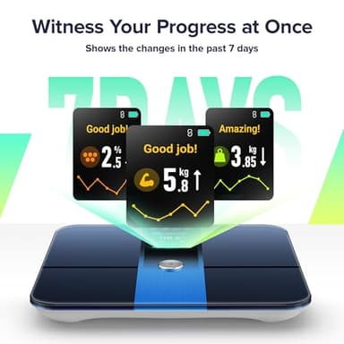 RunStar Smart Scale for Body Weight and Fat Percentage FSA&HSA Eligible, 3.5" TFT Color Display High Precision Digital Bathroom Scale BMI Heart Rate 22 Body Composition Analyzer Sync with Fitness App - Image 3