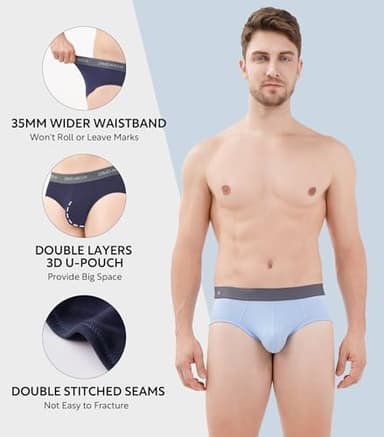 DAVID ARCHY Mens Briefs Rayon Made from Bamboo Underwear Pouch Super Soft Comfort 7 Pack - Image 4