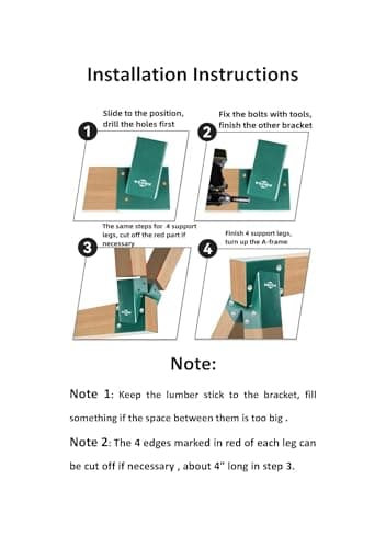 ABUSA Heavy Duty Swing Sets Brackets Including 2 A-Frame Swing Set Brackets and 4 Swing Hangers for Playground Equipment Mounting Parts Hardware Included (Bronze) - Image 4