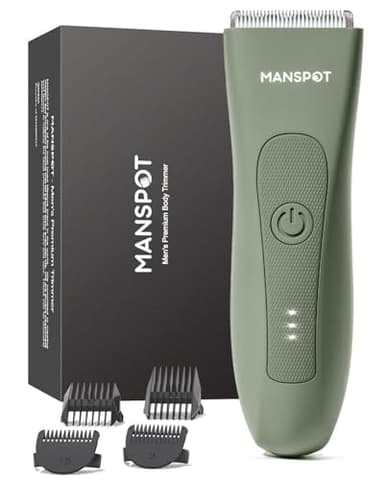 MANSPOT Manscape Hair Finishing Trimmers, Pubic Hair Trimmer for Men and Women, Electric Ball Trimmer Pubic Shaver,Hypoallergenic Ceramic Blade Heads,Waterproof Wet/Dry Groin Shaver,20 Times Usage - Image 1