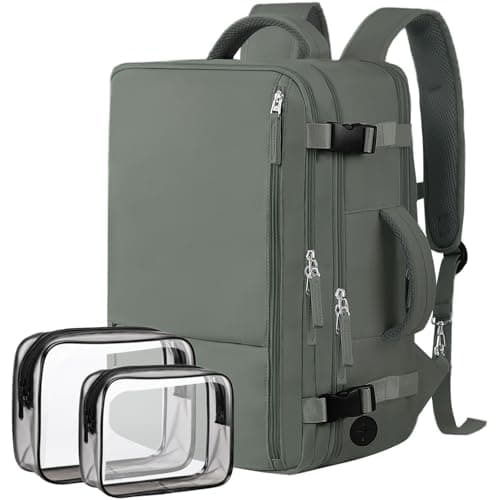 Hanples Women's Large 17.3 Inch Laptop Backpack, Olive Green, Waterproof, Suitable for Air Travel - Image 1