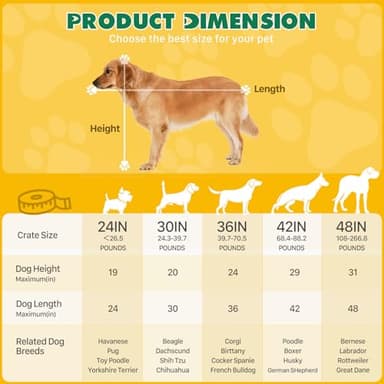 DUMOS 24-Inch Dog Crate, Small Double-Door Folding Metal Kennel with Divider Panel and Leak-Proof Pan, Portable Dog Cage for Indoor, Outdoor, and Travel - Image 2