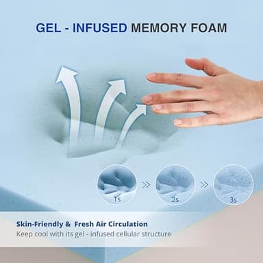 Gelsea 6 Inch Twin Gel Cooling Memory Foam Mattress, Pressure Relief, Medium Firm Support，Bed in a Box, Twin Mattress for Kids, CertiPUR-US Certified - Image 4