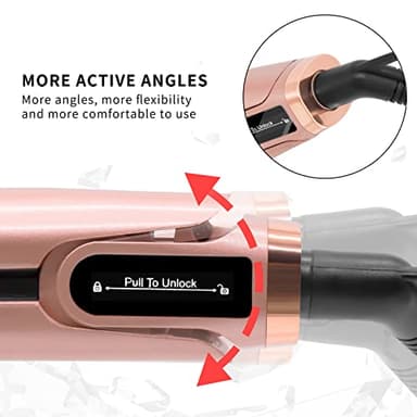 Mini 1/2 inch Flat Iron LED Display Tourmaline Titanium Ceramic Plate 4D 360°Swivel Small Hair Straightener for Woman Short Hair Adjustable Temperature Dual Voltage Auto Shut Off (Rose Gold, 1.5 Inch) - Image 3