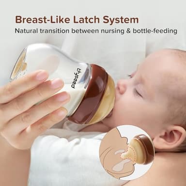 Thyseed Glass Natural Anti-Colic Baby Bottles | Newborn Breast Like Nursing Bottle for Breastfed Babies with Nipple(0-1 Months),5oz,1pack - Image 4