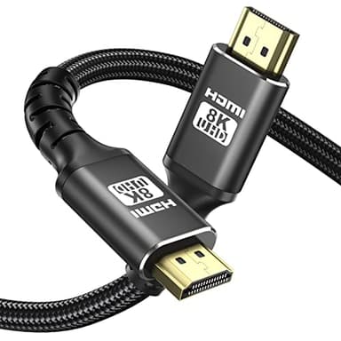 Soonsoonic HDMI 2.1 Cable 10Ft 8K 48Gbps Ultra High Speed Cables & 8K@60Hz 4K@120Hz 144Hz eARC Dynamic HDR 3D HDCP2.2&2.3 Braided HDMI Cord | for HDTV Monitor RTX 3090 Xbox Series X PS5 ect (3M) - Image 1