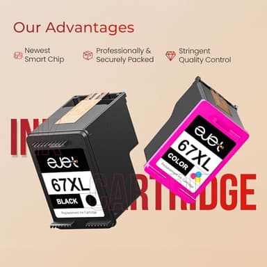 67XL Ink Cartridges Black/Color Combo Pack Compatible for HP Ink 67 67XL Works with HP Deskjet 2700 2700e 2755 2755e 2855e 2800e 2852e 2827e 4100e 4155e 4255e Envy 6000 6055e 6455e Series (2-Pack) - Image 6