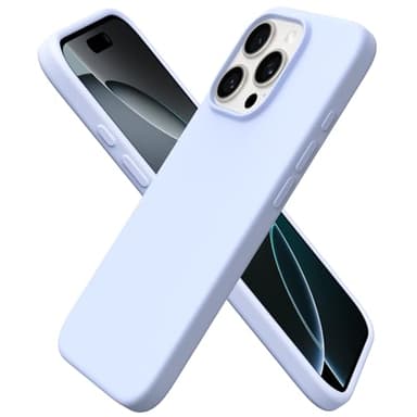 ORNARTO Compatible with iPhone 16 Pro Case 6.3", Slim Liquid Silicone 3 Layers Soft Gel Rubber Shockproof Protective Case with Anti-Scratch Microfiber Lining-Baby Blue - Image 1