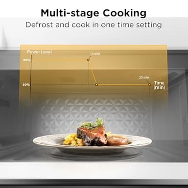 BLACK+DECKER Over the Range Microwave Oven with Vent and One-Touch Auto Cooking, 1.7 cu. ft. OTR Over Stove Microwave, White, 1000 Watts, EM044K6CF-WH - Image 5