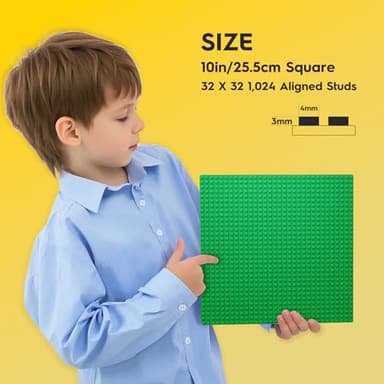 Pokiiulk Classic Baseplates Building Plates-Pack of 10 Large 10" x 10" Building Bricks, Compatible with All Major Brands and Activity Table, Perfect STEM Gift for Builders Age 3+ (Multicolored) - Image 2