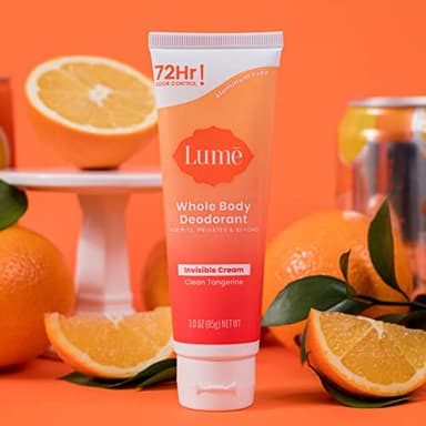 Lume Whole Body Deodorant - Invisible Cream Tube - 72 Hour Odor Control - Aluminum Free, Baking Soda Free, Skin Safe - 3.0 ounce (Clean Tangerine) - Image 8