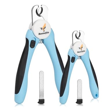 Beenefits Large Dog Nail Clippers with Sharp Stainless Steel Blade for Smooth Cutting, Ergonomic TPE Handle Special Baffle to Avoid Flying Nail Fragments, Hidden Nail File (Large/Medium), Blue - Image 8
