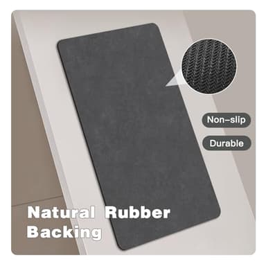 Bath Mat, Bathroom Rugs Non Slip Washable Thin Absorbent Quick Dry Bath Mat Fits Under Door Bathroom Floor Mat Perfect for Bath, Shower, or Sink 16"x24" Dark Grey - Image 4