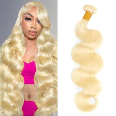 613 Bundles Blonde Bundles Human Hair 28 Inch 613 Body Wave bundles 100% Unprocessed 12A Grade Brazilian Virgin Hair Bundles 1 Bundle Human Hair 613 Blonde Bundle Human Hair Extensions for Women - Image 1