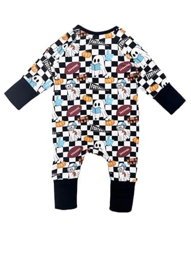 Bow Dream Halloween Baby Girl Clothing Bamboo Rayon Newborn outfit Infant boy Outfits Baby boy Romper Footies Jumpsuit Halloween Ghost Rugby - Image 2