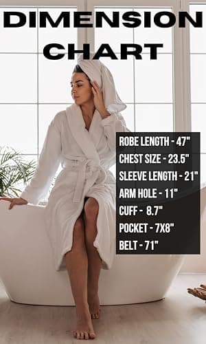 ARC HOME 100% Cotton Terry Bathrobe for Women & Men, Luxury Spa & Hotel-Style Terry Cloth Unisex Robe With Shawl Collar - Charcoal Grey - Image 2