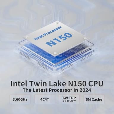 DreamQuest Mini PC Windows 11 Pro Preinstalled, Intel N150 (up to 3.6GHz) Mini Desktop Computers 16GB DDR4 512GB SSD, USB C, DP, HDMI, USB 3.2, Dual LAN,WiFi 5, Bluetooth, Support 4K 60Hz - Image 4