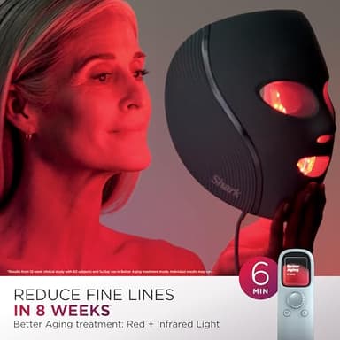 Shark CryoGlow LED Face Mask (FSA/HSA Eligible*) with Under-Eye Cooling, Anti-Ageing & Blemish Repair, Red & Blue LED, Infrared Light Therapy, USB-C, Remote Control, Storage Bag, Blue Frost, FW312 - Image 3
