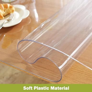 Clear Table Protector 36 x 60 Inch, 1.5mm Thick Plastic Table Cover, Waterproof PVC Clear Table Cover Protector, Desk Mat Writing Desk Pad for Desktop, Coffee & Dining Room Tabletop - Image 3