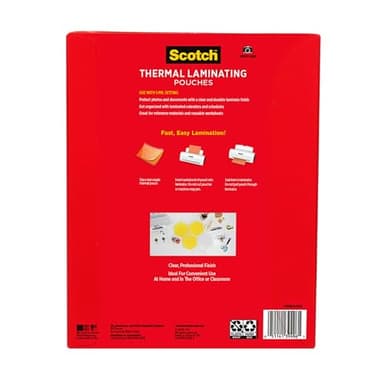 Scotch Thermal Laminating Pouches, 100 Count, Clear, 5 mil, Laminate Business Cards, Small Banners, Essays, Office or School Supplies, Fits Letter Size 8.9x11.4 in Paper - Image 11