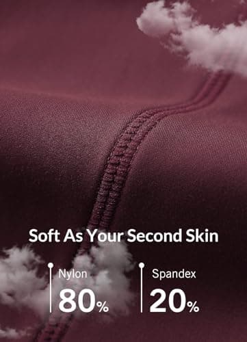 baleaf Workout Leggings for Women Tummy Control with Pockets High Waisted Athletic 7/8 Ultra Soft Gym Yoga Petite Ankle Pants Wine M - Image 3