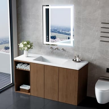 YOLEO 24x36 LED Bathroom Mirror, 36x24 Led Mirror for Bathroom with Front and Backlit, Lighted Bathroom Vanity Mirror for Wall, Anti-Fog, Dimmable, Memory Function, 3 Colors, Horizontal/Vertical - Image 8