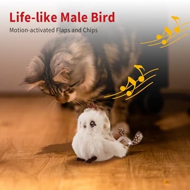 Gigwi Interactive Flapping Cat Toys Catnip, Electronic Flappy Toys Motion Activated, Automatic Cat Toys for Indoor Cats, USB Rechargeable Cat Enrichment Toy for Hunting and Kicker, Bird Prince - Image 5