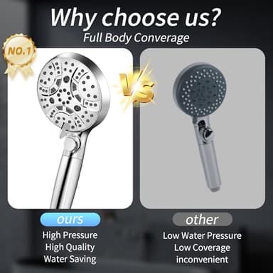 WATFIGBY RV Shower Head with Hose, Shower Head with Handheld, 10 Modes High Pressure Shower Heads for Home/RV/Camper/Travel Trailer, Handheld Shower Head Holder and Extra Long 5ft Stainless Steel Hose - Image 7