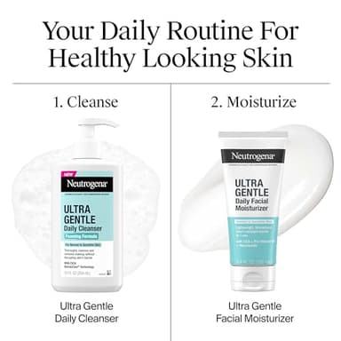 Neutrogena Ultra Gentle Foaming Facial Cleanser, Fragrance Free Hydrating Face Wash for Sensitive Skin, Daily Non Over Drying Makeup Remover, Hypoallergenic, Soap & Dye Free, Non-Comedogenic, 16 Fl Oz - Image 7