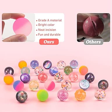 Ohanniewa Bouncy Balls for Kids 20 Pieces 5 Styles 32mm Assorted Bouncy Balls with Storage Bag for Birthday Party Favors - Image 3