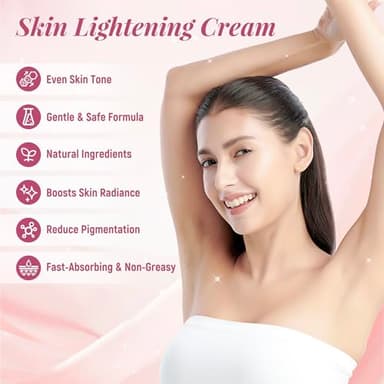 Skin Lightening Cream for Intimate Area Dark Spot Remover Skin Whitening Cream for Sensitive Part Underarms, Inner Thighs, Bikini Line, Knees and Elbows Bleaching Body Cream (1.76 Fl Oz) - Image 2
