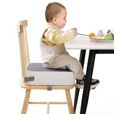 TOTIDYH Toddler Booster Seat for Kitchen Chair, Non-Slip Kids Dining Table Booster Seat with Adjustable Safer Straps, Portable Baby Eating Travel Increasing Cushion - Image 1