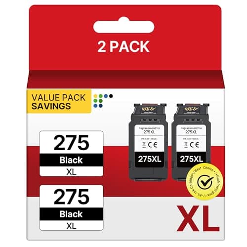 PG-275 XL Ink Cartridge PG-275XL for Canon 275 Black Ink 275XL for Canon Printers Pixma TR4720 TS3722 TS3500 TS3520 TS3522 TR4700 TR4722 TS3720 (2 Black) - Image 1