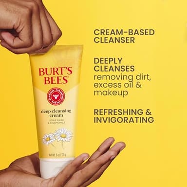 Burt's Bees Face Wash, Deep Facial Cleansing Cream, College Back to School Dorm Essentials, All Natural Cleanser with Chamomile, 6 Ounce (Pack of 3) (Packaging May Vary) - Image 3