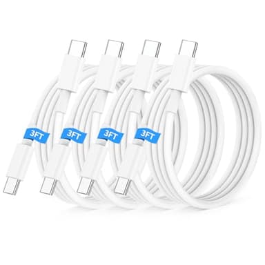 Essri USB C to USB C Cable 3FT for Apple iPhone 17 16 Charger Cord,4Pack 60W C to C Cable Fast Charging Wire for iPhone 16 15 Pro Plus Pro Max iPad Pro/Air MacBook Pro/Air,for Galaxy S24 S23 and More - Image 1