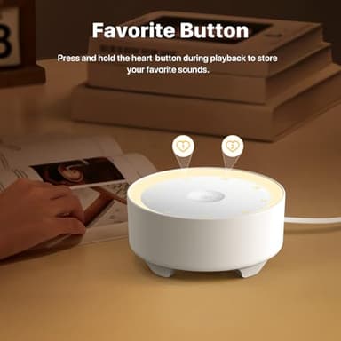 Kipcush Sound Machine & Night Light for Adults/Baby/Kid. White Noise Machine with Max 8H Timer & 20 Soothing Sleep Sounds. Small Size & Portable Design for Bedroom, Office, Travel. Favorites Buttons - Image 5