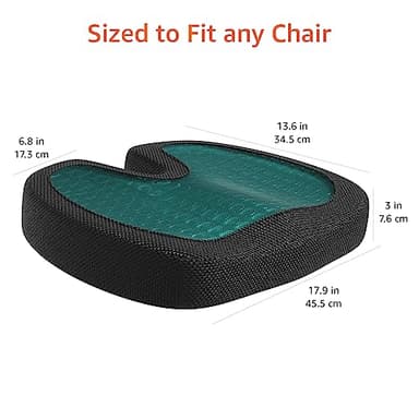 Amazon Basics Comfortable Seat Cushion for Office Chairs, Gel Enhanced Memory Foam, Black - Image 6