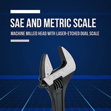 Lichamp 3-Piece CR-V Adjustable Wrenchs Set, Industrial Grade Drop Forged Chrome Vanadium Steel Black Oxide Finish Wide Jaw, 6, 8, 10 Inch - Image 4