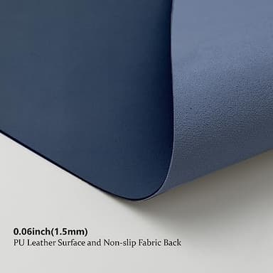 Leather Desk Mat - Non-Slip PU Desk Pad for Office and Home - Desk Organization and Accessories - Ideal for Large Mouse Pad and Desk Mats on Top of Desks (Dark Blue,31.5"x 15.7") - Image 3
