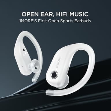 1MORE Fit Open Earbuds S50, Open Ear Wireless Headphones Bluetooth 5.3 with 4 Microphone, Earbuds with Earhooks for Sports Running, IPX7, Fast Charging, 38H-Playtime, Preset EQ Via App, White - Image 2