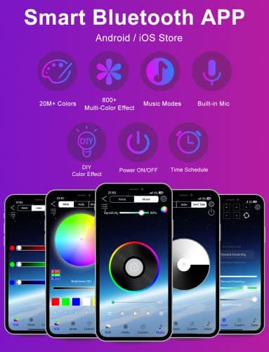 Corner Floor Lamp,60” Smart RGB LED Corner Lamp with App and Remote Control, Color Changing Ambience Light with Music Sync, Easy to Install, Led Floor Lamp for Living Room Bedroom Gaming Room - Image 2