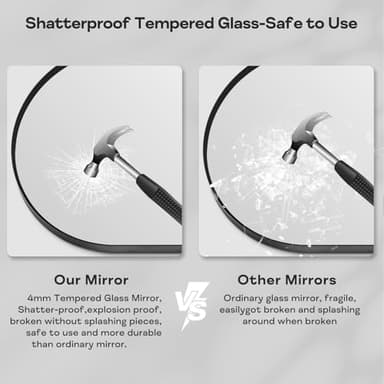 Minuover 22" x 30" Black Arched Mirror, Arch Wall Mirror, Metal Frame Black Bathroom Mirror, Arched Top Bathroom Vanity Mirror for Living Room, Bedroom, Entryway, Tempered Glass, Shatter Proof - Image 4