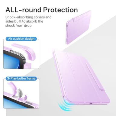 SPARIN Case for iPad Air 11 inch M3/ M2, iPad Air 7th/6th/5th/4th Gen (2025/2024/2022/2020) 10.9 inch,Case with Apple Pencil Holder, Detachable Magnetic Cover, Portrait and Landscape Stand, Purple - Image 5