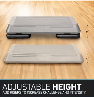 The Step (Made in USA) Original Aerobic Platform – Circuit Size Grey Aerobic Platform and Original Black Risers - Image 3