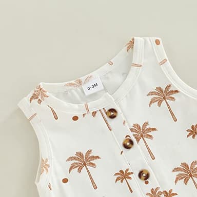 CIYCUIT Baby Boy Sleeveless Romper Newborn 0 3 6 9 12 Months Summer Clothes White 3-6 Months - Image 2