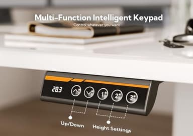 INNOVAR Glass Standing Desk, 48x24 Inch White Standing Desk Adjustable Height Electric Stand Up Quick Install for Computer Desks, Super White - Image 8