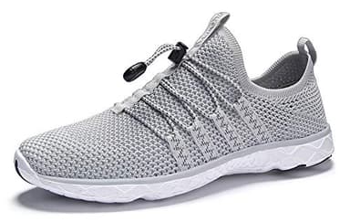 DLGJPA Men's Quick Drying Water Shoes for Beach or Water Sports Lightweight Slip On Walking Shoes LightGray 8.5 - Image 2